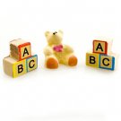 Bear ABC Baby Building Blocks Doll Dollhouse Miniature #10977