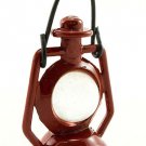 Vintage Antique Red Metal Oil Lamp Dollhouse Miniature #11132