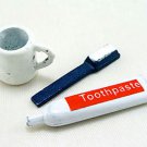 Bathroom Tooth Brush/Paste Kit Dollhouse Miniature Set #11133