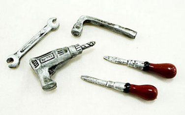 Set Metal Tool Kits Electric Drill Dollhouse Miniature #11155