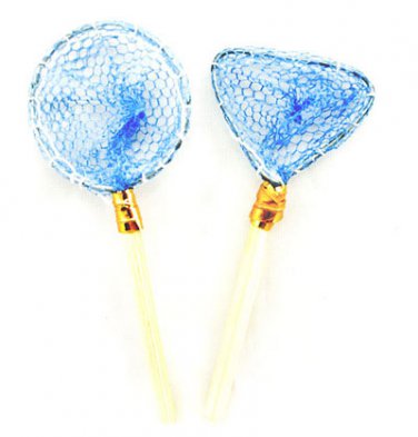 Outdoor Pair of Fishing Net & Pole Dollhouse Miniature #11159