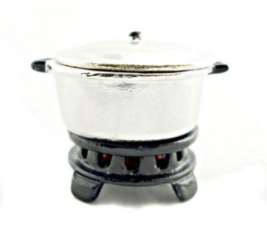 Chinese Steel Metal Stove Pot Set Dollhouse Miniature #11160
