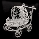 White Wire Nursery Baby Strollers Dollhouse Miniature #11170