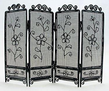 Black Wire Folding Screen Divider Dollhouse Furniture #11174