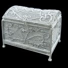 White Wire Jewellery Chest Box 1:12 Dollhouse Miniature #11176