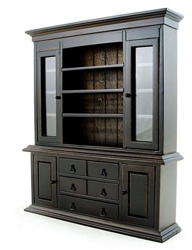 Chinese Oriental Walnut Cabinet Dollhouse Furniture MIB #11195