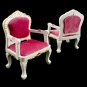 Set Victorian White Wood Sofa Table Dollhouse Furniture #11202