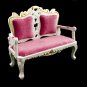 Set Victorian White Wood Sofa Table Dollhouse Furniture #11202