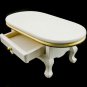 Set Victorian White Wood Sofa Table Dollhouse Furniture #11202