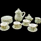 Porcelain Tea Pot Kettle Set Dollhouse Miniature 11pcs #11215