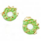 Pair 2 x Green Christmas Wreath New Dollhouse Miniature #11260