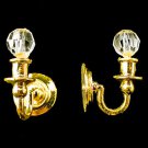 Pair Victorian Gold Wall Lamp Light Dollhouse Miniature #11271