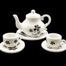 Porcelain Tea Pot Kettle Set Dollhouse Miniature 6pcs #11377