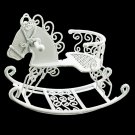 White Wire Nursery Rocking Horse Dollhouse Miniature #11433