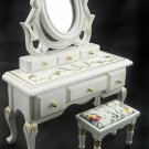 Victorian Vanity Drawer Chair Dollhouse Furniture Set #11496