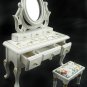 Victorian Vanity Drawer Chair Dollhouse Furniture Set #11496