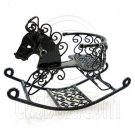 Black Wire Nursery Rocking Horse Dollhouse Miniature #11599