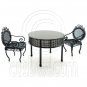 Black Wire Cafe Table Chairs Set Dollhouse Miniature #11606