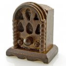 Vintage Walnut Wood Radio Dollhouse Miniature #11609