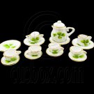 Porcelain Clover Tea Pot Kettle Set Dollhouse Miniature #11623