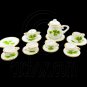 Porcelain Clover Tea Pot Kettle Set Dollhouse Miniature #11623