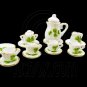 Porcelain Clover Tea Pot Kettle Set Dollhouse Miniature #11623