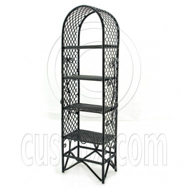 Black Garden Flower Plant Stand Dollhouse Furniture #11702