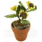 Sunflower Paper Flower Pot Doll's Dollhouse Miniature #11751