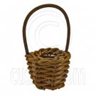 Painted Bamboo Handle Basket 1:12 Dollhouse Miniature #11783