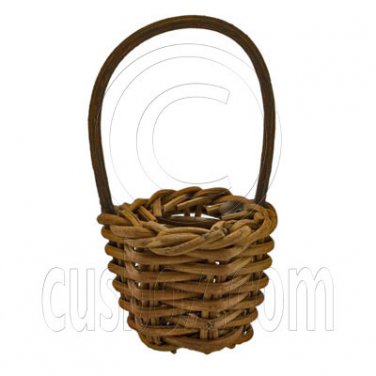 Painted Bamboo Handle Basket 1:12 Dollhouse Miniature #11783