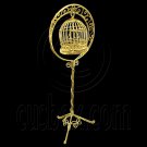 Gold Wire Birdcage Bird's Cage with Stand 1:12 Doll's House Dollhouse Miniature #11979