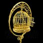 Gold Wire Birdcage Bird's Cage with Stand 1:12 Doll's House Dollhouse Miniature #11979