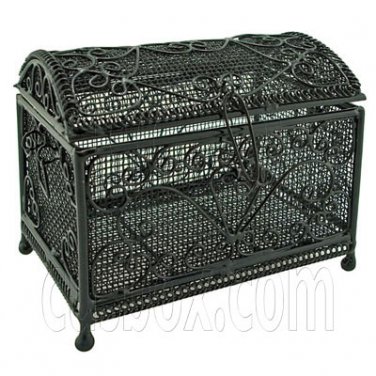 Black Wire New Deluxe Jewellery Chest Box 1:12 Doll's House Dollhouse Miniature #11981