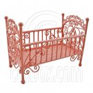 Pink Wire New Bedding Crib Cradle Cot 1:12 Doll's House Dollhouse Furniture MIB #12002