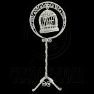 White Wire Birdcage Bird's Cage with Stand 1:12 Doll's House Dollhouse Furniture #12041
