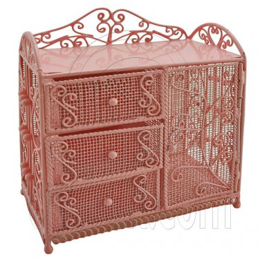Pink Wire Dresser Chest Cabinet 1:6 for Barbie Doll's House Dollhouse Furniture #12058