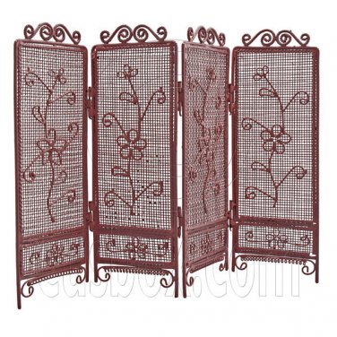 Pink Wire Living Folding Screen Divider 1:12 Doll's House Dollhouse Furniture #12078