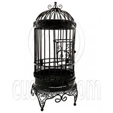 Black Wire Birdcage Bird's Cage Jewelry Display Home Decor Dollhouse Furniture #12097