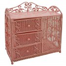 Pink Wire Dresser Chest w Drawer Cabinet 1:12 Doll's House Dollhouse Furniture #12107