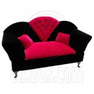 Black Pink Long Sofa Jewelry Box 1:6 for Barbie Doll's House Dollhouse Furniture #12124
