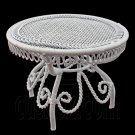 White Wire Queen Ann Round Cafe Tea Table 1:12 Doll's House Dollhouse Furniture #12125