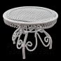 White Wire Queen Ann Round Cafe Tea Table 1:12 Doll's House Dollhouse Furniture #12125
