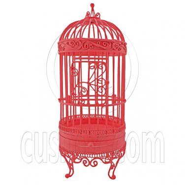 Pink Wire Birdcage Bird's Cage Stand 1:12 Doll's House Dollhouse Miniature MIB #12158