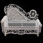 White Wire Chaise Longue Long Sofa Sleeper 1:12 Doll's House Dollhouse Furniture #12202