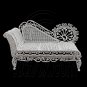 White Wire Chaise Longue Long Sleeper Sofa 1:12 Doll's House Dollhouse Furniture #12246