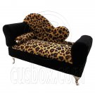Cheetah Chaise Longue Sofa Chair Bed Jewelry Box 1:6 Barbie Dollhouse Furniture #12265