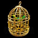 Gold Wire Birdcage Bird Cage with Bird 1:12 Doll's House Dollhouse Miniature #12283