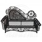 Black Wire Chaise Longue Long Sofa Sleeper 1:12 Doll's House Dollhouse Furniture #12285