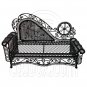 Black Wire Chaise Longue Long Sofa Sleeper 1:12 Doll's House Dollhouse Furniture #12285