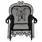 Black Wire Single Armchair Arm Chair Home 1:12 Doll's House Dollhouse Furniture #12296